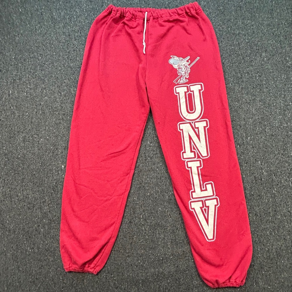 Dodger UNLV Rebels Sweatpants Sz XL Mens Red Vintage 90s Hey Reb Joggers Pinhole